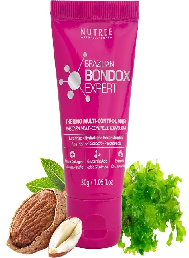 Nutree Professional HAIR MASK FOR DAMAGED HAIR BRAZILIAN BONDOX TREATMENT 1.06 oz Thermal Activated Mask for Dry Frizzy Hair | Formaldehyde Free | Results for up to 1-3 months | prunus oil | seaweed collagen - Image 1